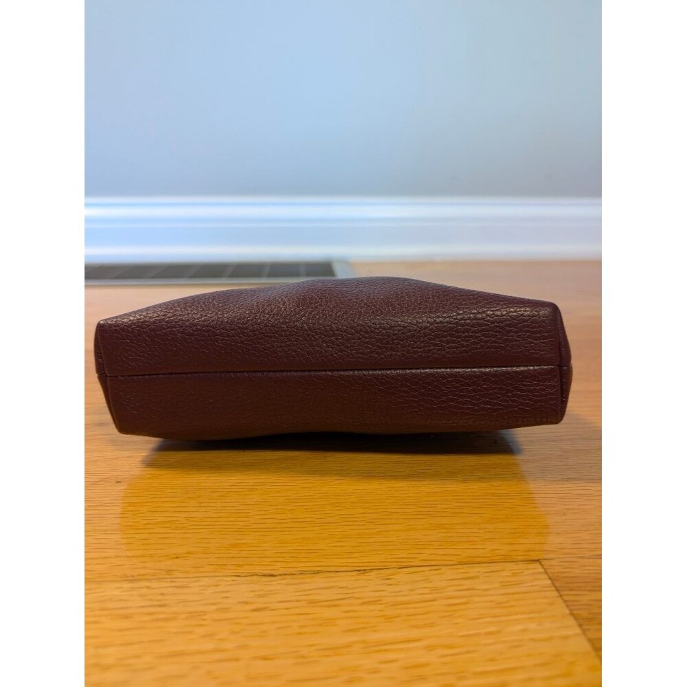 Michael Kors Fulton Burgundy Pebbled Leather Zip Pouch Clutch Wristlet Bag - Picture 3 of 10